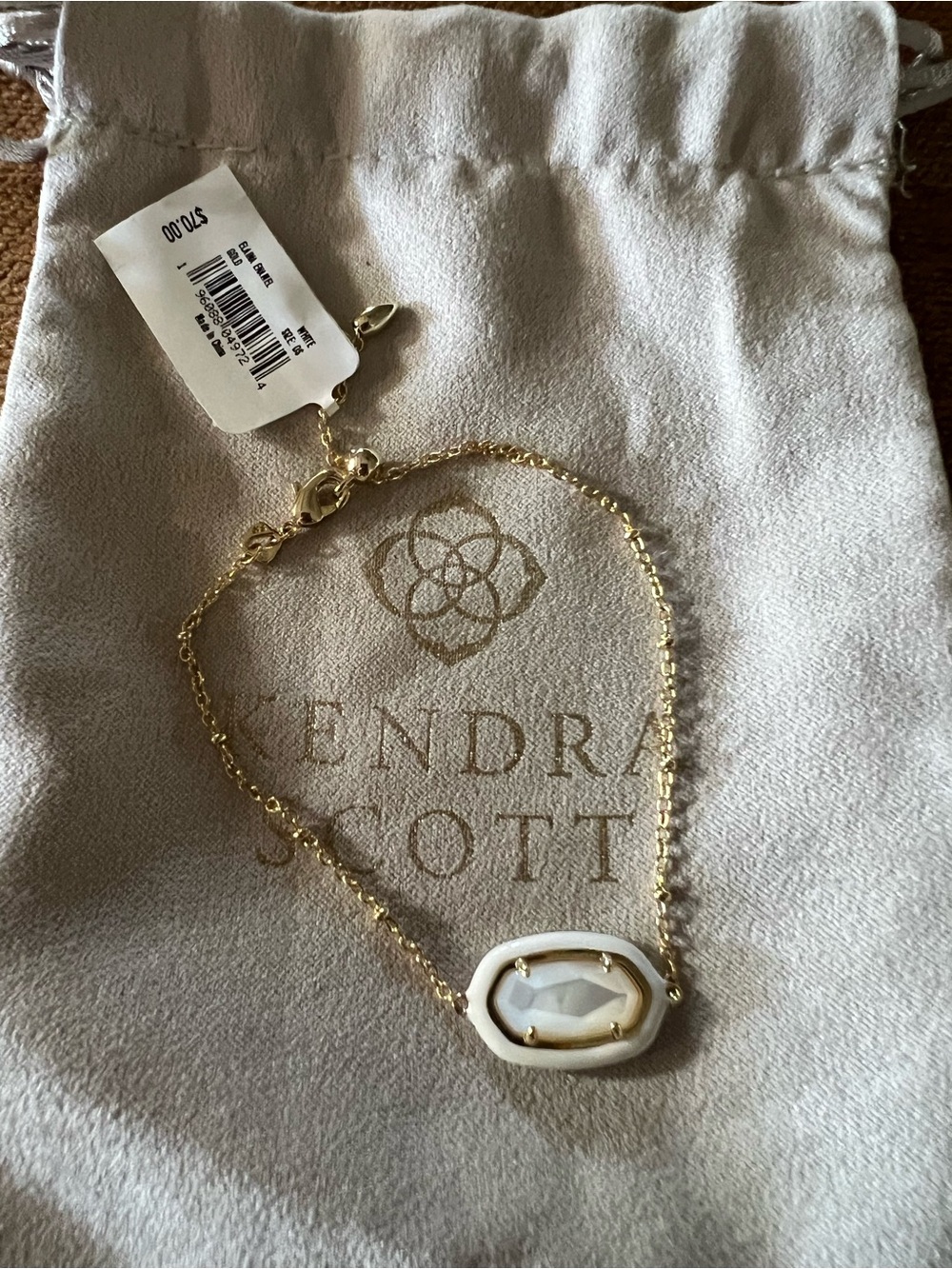 NWT Kendra Scott Gold and White Elaina Bracelet